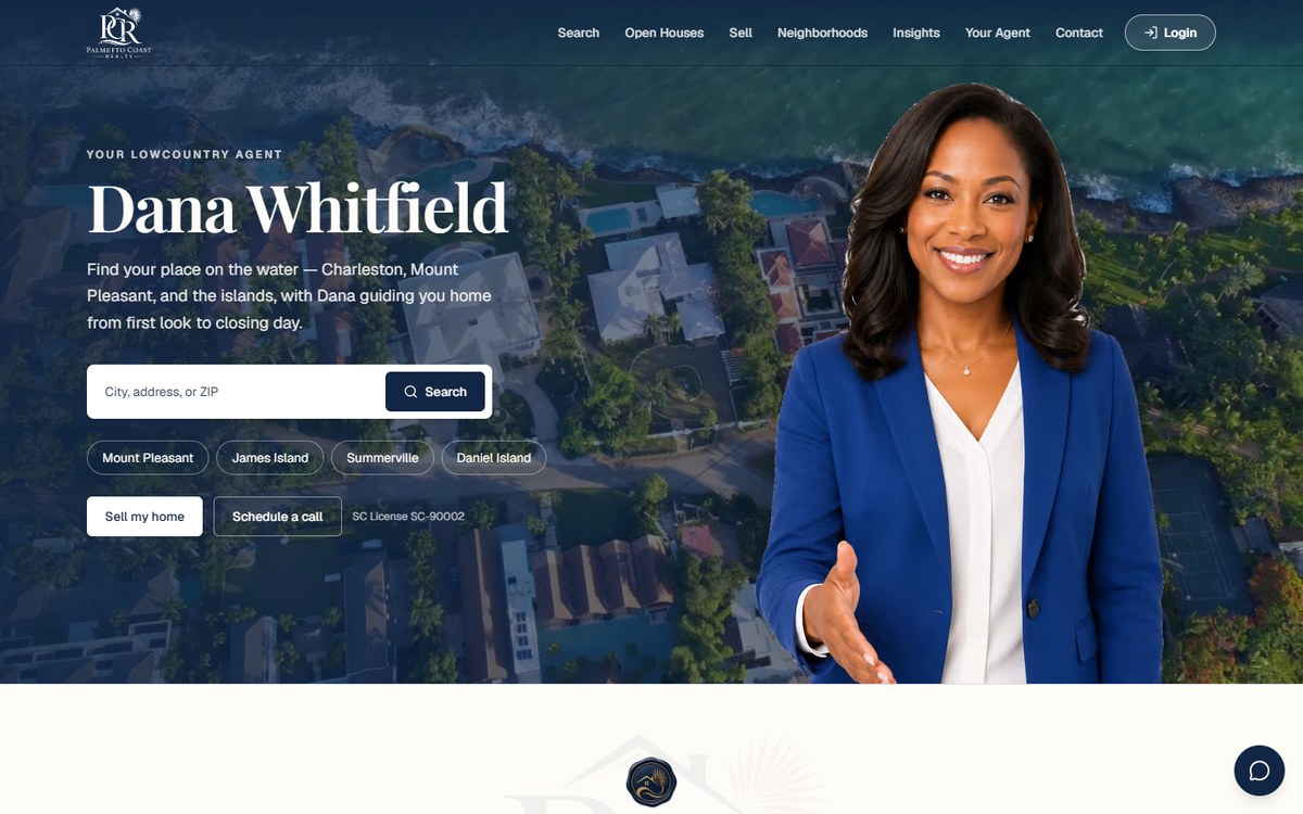 Platform homepage with the featured agent